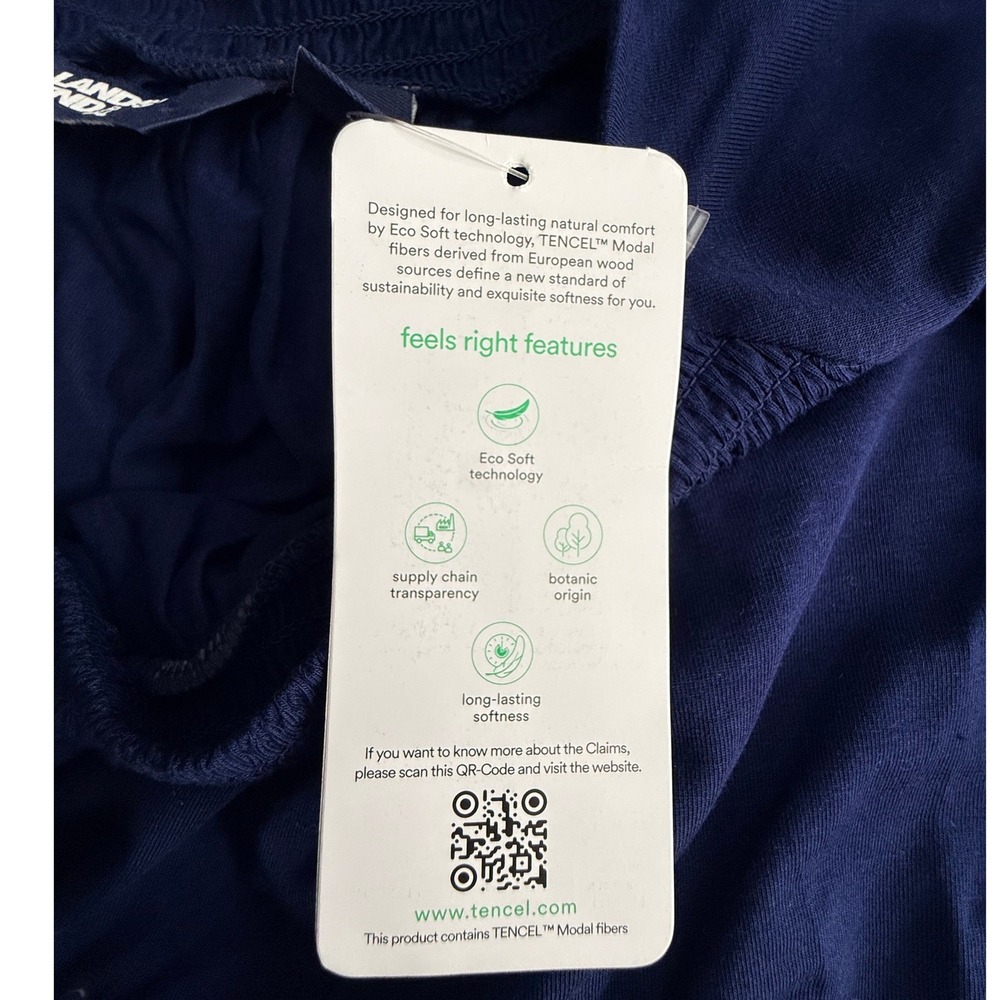 Lands End Womens Plus Top Navy Blue Smocked Square Neck Tencel Modal 2X - Picture 5 of 7